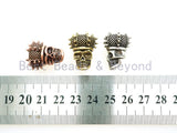 Antique King Skull Bead, For 550 Paracord Survival Bracelet, Men's Bracelet Beads, Paracord KeyChain Beads, 18x22x15mm, 1pc, sku#Y105