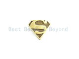 Antique Style Superman Symbol Bead, For 550 Paracord Survival Bracelet, Men's Bracelet Beads, Paracord KeyChain Beads, 17mm, 1pc, sku#Y130