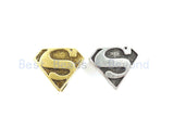 Antique Style Superman Symbol Bead, For 550 Paracord Survival Bracelet, Men's Bracelet Beads, Paracord KeyChain Beads, 17mm, 1pc, sku#Y130