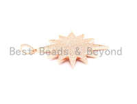 Large CZ Micro Pave North Star/Polar Star Pendant/Focal,Cubic Zirconia Paved Charm, Necklace Bracelet Charm Pendant, 40x50mm,sku#F505