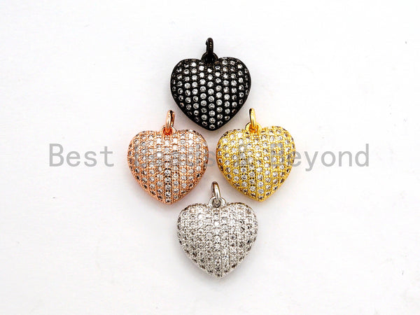 KitBeads 10pcs 18k Real Gold Plated Notebook Charms Micro Pave Valentine  Charms Cubic Zirconia Heart Charms for Jewelry Making