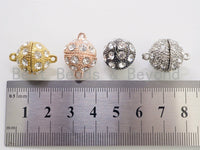 White/Silver/Gold/Rose Gold/Black Rhodium Plated Strong Magnetic Ball Clasp, Clasp Findings,10mm,12mm,14mm,16mm Clasps ,SKU#C62