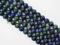 Chryscolla Lapis beads, 6mm/8mm/10mm Smooth Round, Blue Green Gemstone beads, Chryscolla Lapis Beads, 15.5inch strand, SKU#U255