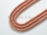 Natural Rose Gold Copper Color Hematite-2x3/2x4/3x6/3x8mm Rondelle Faceted/Smooth Gemstone Beads-15.5 inch FULL strand-SKU#S90