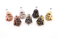 Star War Darth Vader Head Beads, Cubic Zirconia Pave Charm, Skull Mask Head Spacer Beads, Men's Bracelet Beads, 12mm, 1pc/2pcs,  sku#Y87
