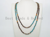 NEW STYLE 60" Extra Long Hand Knotted Multi Color Crystal Necklace Chain, 5x8mm Crystal with Brass Spacer Beads, SKU#D25 BestbeadsbeyondUS