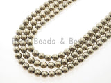 PYRITE COLOR Gold Hematite Titanium plated beads, 2/3/4/6/8/10mm Round Smooth Hematite, SKU#S92