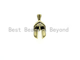 Antique Silver/Gold/Copper Spartan Helmet Bead, For 550 Paracord Survival Bracelet Keychains Making, Men's Bracelet DIY, 12x25mm, sku#Y93