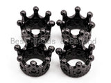 CZ Micro Pave Big Hole Crown Spacer Beads, Cubic Zirconia Crown Beads,  sku#G113
