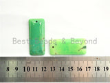 Natural Green Grass Agate Rectangle Pendant, Green Rectangle Beads, Loose Gemstone Pendant, 18x42x5mm, SKU#U275