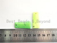 Natural Green Grass Agate Trapezoid Pendant , Green Trapezoid Shape Beads, Loose Gemstone Pendant,15x35x5mm, SKU#U276