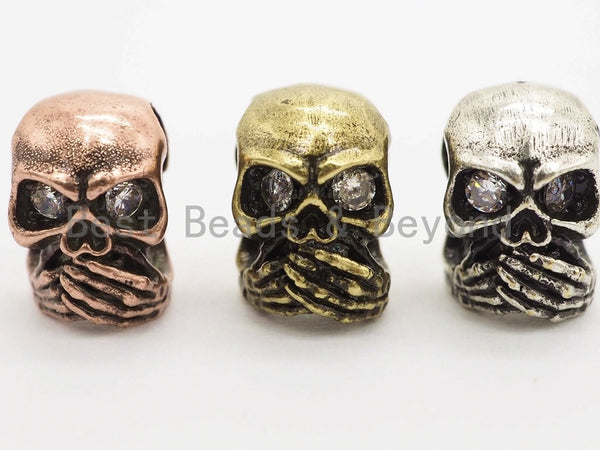 Antique Style Skull Bead,DO NOT SAY, Paracord Survival Bracelet Beads,Keychain Lanyard Making Beads,Men's Jewelry Findings,8x9x11mm,sku#Y116