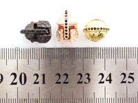 Antique Style Warrior Helmet Beads,Cubic Zirconia Pave Beads, CZ pave helmet Spacer Beads, Men's Bracelet Beads, 10x14mm, sku#Y135