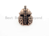 Antique Style Warrior Helmet Beads,Cubic Zirconia Pave Beads, CZ pave helmet Spacer Beads, Men's Bracelet Beads, 10x14mm, sku#Y135