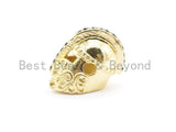 Antique Style Warrior Helmet Beads,Cubic Zirconia Pave Beads, CZ pave helmet Spacer Beads, Men's Bracelet Beads, 10x14mm, sku#Y135