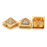 CZ Micro Pave Square Beads, Pyramid Spacer Beads, Men's Jewelry Findings, 10mm/8mm,  sku#Y201