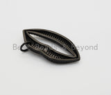 Black CZ Pave On Black Micro Pave Lip Pendant/FOCAL, Cubic Zirconia Pendant Charm, Fashion Jewelry Findings, 21x37mm, sku#F531/F522