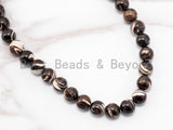 Natural Mother of Pearl beads, 8mm/10mm Brown Plated Mother of Pearl Round Beads strand, 16inch full strand, SKU#T54