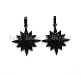 Black CZ Pave On Black Micro Pave Star Charm Beads, Cubic Zirconia Paved Star Charm,32x36mm, sku#F541 BestbeadsbeyondUS