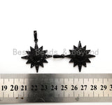 Black CZ Pave On Black Micro Pave Star Charm Beads, Cubic Zirconia Paved Star Charm,32x36mm, sku#F541 BestbeadsbeyondUS