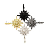 3D CZ Micro Pave North Star Emblem Pendant/Charm,Cubic Zirconia Paved Charm, Necklace Bracelet Star Charm Pendant,32x36mm,sku#F502