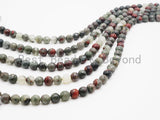 Natural Faceted Round Blood Stone beads, 4mm/6mm/10mm/12mm Natural Gemstone beads, Natural BloodStone, 15.5inch strand, SKU#U242