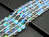 Beautiful Glossy Clear Spectrolite Quartz, Crystal Round beads, 6mm/8mm/10mm/12mm Manmade Clear Moonstone beads,15.5inch strand, SKU#U294
