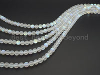 Beautiful White Spectrolite Quartz Matte, Aura l Round beads, 6mm/8mm/10mm/12mm, 15.5inch strand, SKU#U295 Bestbeads&Beyond