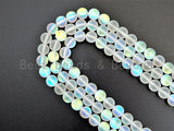 Beautiful White Spectrolite Quartz Matte, Aura l Round beads, 6mm/8mm/10mm/12mm, 15.5inch strand, SKU#U295 Bestbeads&Beyond