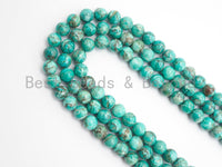Smooth Round African Turquoise beads, 6mm/8mm/10mm/12mm Blue Green Gemstone beads, Africa Turqoise beads, 15.5inch strand, SKU#U268