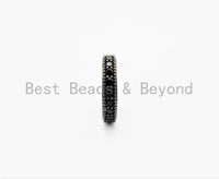 Micro Pave Black CZ On Black Wheel Spacer Beads, Cubic Zirconia Wheel Round Spacer Beads,Pave Beads,6/8/10/12mm, sku#C72