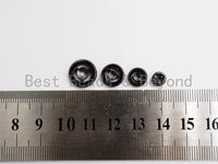 Micro Pave Black CZ On Black Wheel Spacer Beads, Cubic Zirconia Wheel Round Spacer Beads,Pave Beads,6/8/10/12mm, sku#C72