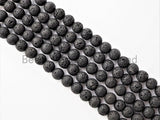 Wholesale Black Lava Round Beads, 4mm/6mm/8mm/10mm/12mm/14mm Black Gemstone Beads,15.5" Full Strand,SKU#U299