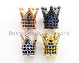 CZ Micro Pave King Crown Spacer Beads, Sapphire Blue Crown Beads,Men's Women's Jewelry Making, 10x8mm, Sku#G411 BestbeadsbeyondUS