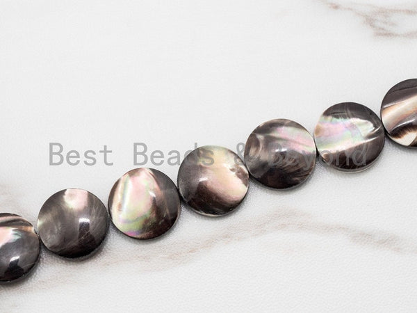 Natural Mother of Pearl beads, 10mm/12mm/15mm Brown Plated Mother of Pearl Flat Coin Beads strand, 16inch full strand, SKU#T45