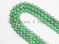 Mystic Plated Natural Faceted Green Aventurine beads, 6mm/8mm/10mm Natural Green Gemstone beads, 15.5inch strand, SKU#U304
