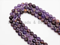Quality Natural Purple Phatom Round Smooth Beads, 6mm/8mm/10mm/12mm beads, Purple Gemstone Beads, 15.5inch strand, SKU#U307