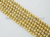 NEW STYLE Gold Plated Lava Round Beads, 4mm/6mm/8mm/10mm/12mm Gold Gemstone Beads, Wholesale Gemstone Beads, 15.5" Full Strand,SKU#S110