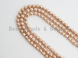 Wholesale Rose Gold Plated Lava Round Beads, 4mm/6mm/8mm/10mm/12mm Rose Gold Gemstone Beads,15.5" Full Strand,SKU#S111