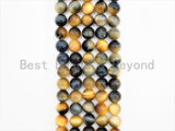 High Quality Natural Golden Blue Round Tiger Eye beads, 6mm/8mm/10mm/12mm/14mm Genuine Beads, Tiger Eye Beads, 15.5inch strand, SKU#U285 Bestbeads&Beyond