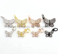 CZ Micro Pave Butterfly Pendant/Charm,Cubic Zirconia Paved Charm, Necklace Bracelet Charm Pendant,7x9/10x13mm, sku#Y153