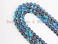 Beautiful Glossy Grey Spectrolite Quartz, Crystal Round beads, 6mm/8mm/10mm/12mm Manmade Gray Blue Moonstone beads,15.5inch strand, SKU#U290