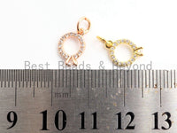 2pcs CZ Micro Pave Diamond Ring Pendant/Charm,Cubic Zirconia Paved Charm, Necklace Bracelet Charm Pendant, 7x10mm,sku#Y154