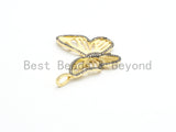 Large CZ Micro Pave Butterfly Pendant/Charm, Sparking CZ Animal Charms Pendant, Butterfly Pendant,29x41mm,sku#F557