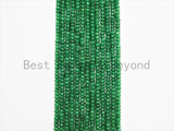 2x3mm/2x4mm Dyed Emerald Jade beads, Faceted Rondelle Green Jade beads, Green Gemstone Beads, 15.5inch strand, SKU#U325