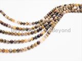 Quality Natural Pitersite Round Smooth Beads, 6mm/8mm/10mm/12mm beads, Brown Gemstone Beads, 15.5inch strand, SKU#U309