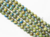 Top Quality Natural K2 Jasper Smooth Round Beads,6mm/10mm/12mm/14mm/16mm Greenish Blue Gemstone Beads,15.5" Full Strand,SKU#U317