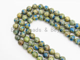 Top Quality Natural K2 Jasper Smooth Round Beads,6mm/10mm/12mm/14mm/16mm Greenish Blue Gemstone Beads,15.5" Full Strand,SKU#U317 Bestbeadsbeyond