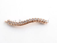 CZ Micro Pave S-Shape Connector for Bracelet/Necklace,Silver/Gold/Rose Gold/Gunmental Spacer Connector/Link Connector,4x36mm,sku#E403