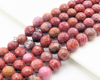 Quality Natural Faceted Bloodshot Jade beads, 8mm/10mm/12mm Red Agate Gemstone beads, Red Jade Beads, 15.5inch strand, SKU#U329